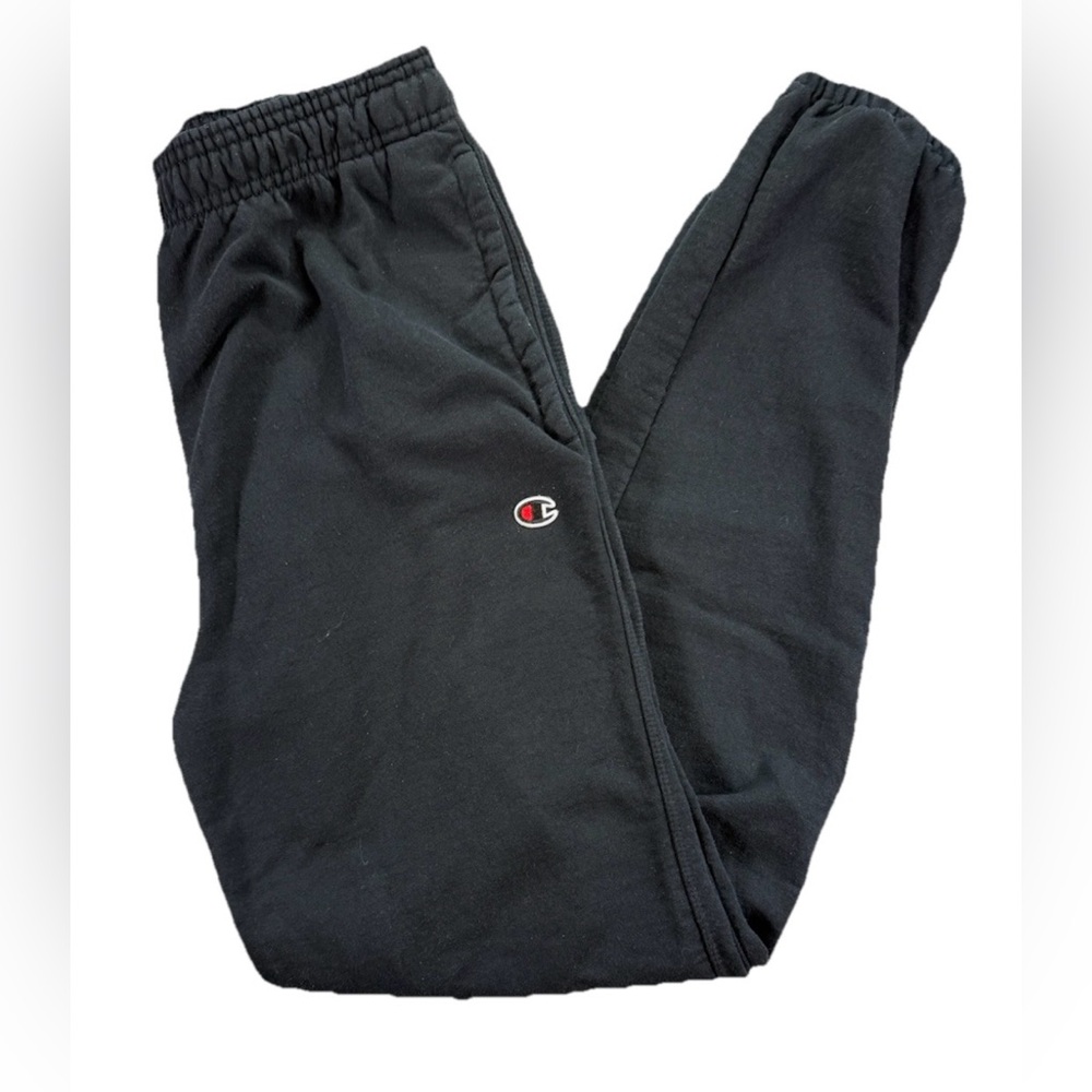 Champion Baggy Cinch Sweatpants Men's Medium Black Sportswear Preppy Y2K Vtg